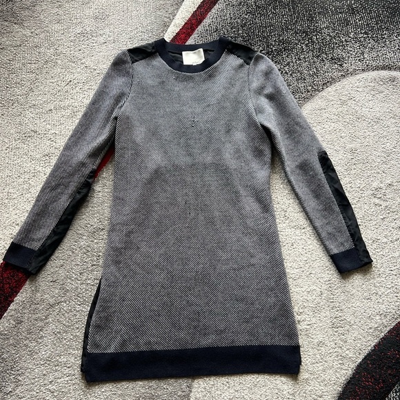 3.1 Phillip Lim Navy Wool Cinched Waist Sweater Mini Dress - Picture 1 of 6